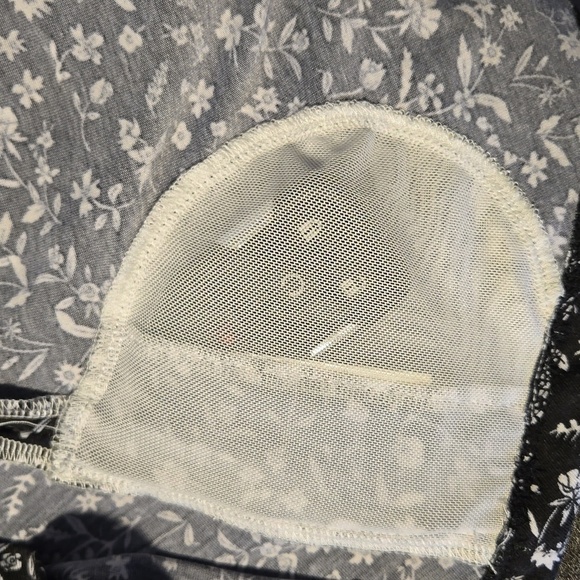 Krimson Klover Black White Floral Padded Shelf Bra Hidden Pocket Sundres Size L - Picture 15 of 15